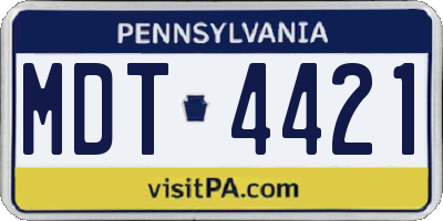 PA license plate MDT4421