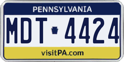 PA license plate MDT4424