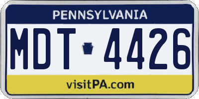 PA license plate MDT4426
