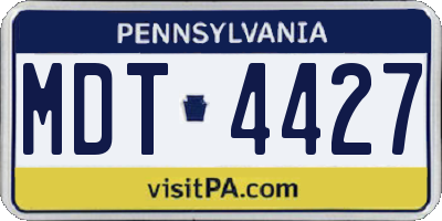 PA license plate MDT4427