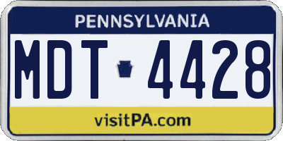 PA license plate MDT4428