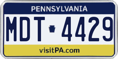 PA license plate MDT4429
