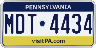 PA license plate MDT4434