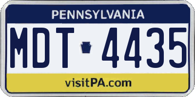 PA license plate MDT4435