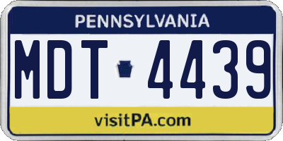 PA license plate MDT4439