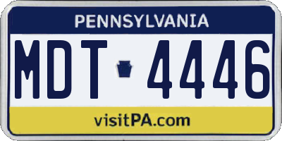 PA license plate MDT4446