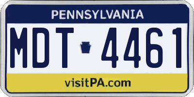 PA license plate MDT4461