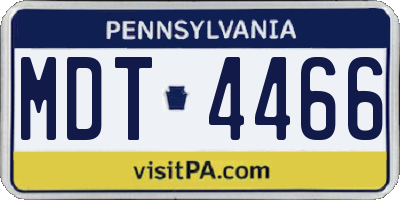 PA license plate MDT4466