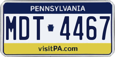 PA license plate MDT4467