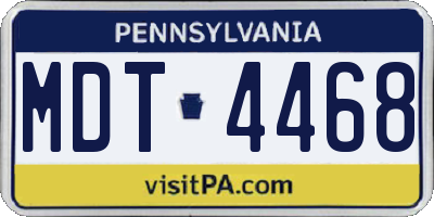 PA license plate MDT4468
