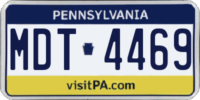PA license plate MDT4469