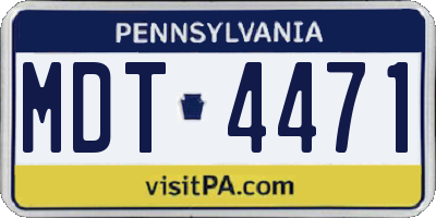 PA license plate MDT4471