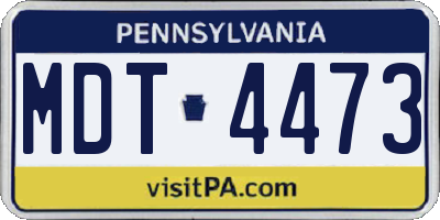 PA license plate MDT4473