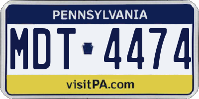 PA license plate MDT4474