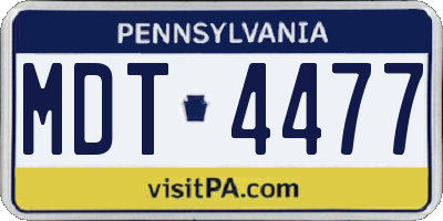 PA license plate MDT4477