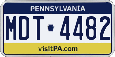 PA license plate MDT4482