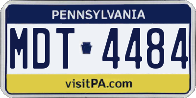 PA license plate MDT4484