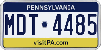 PA license plate MDT4485