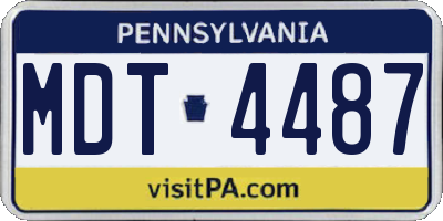 PA license plate MDT4487