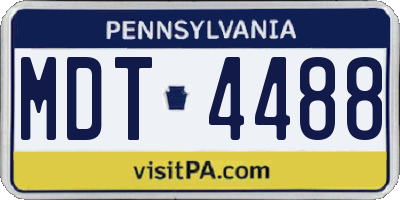 PA license plate MDT4488