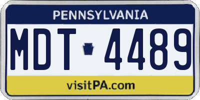 PA license plate MDT4489