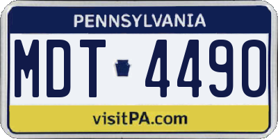 PA license plate MDT4490