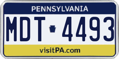 PA license plate MDT4493