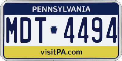 PA license plate MDT4494