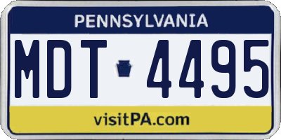PA license plate MDT4495