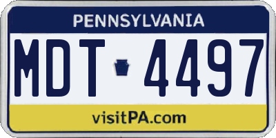 PA license plate MDT4497