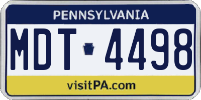 PA license plate MDT4498