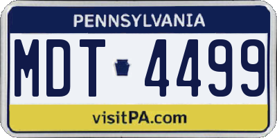 PA license plate MDT4499