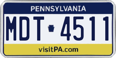 PA license plate MDT4511