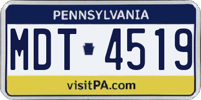 PA license plate MDT4519