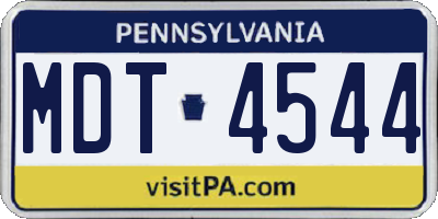 PA license plate MDT4544