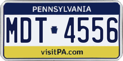PA license plate MDT4556