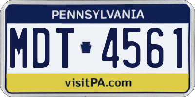 PA license plate MDT4561