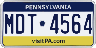 PA license plate MDT4564