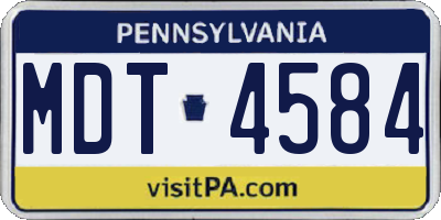 PA license plate MDT4584
