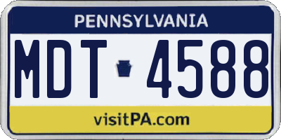 PA license plate MDT4588