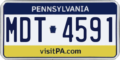PA license plate MDT4591