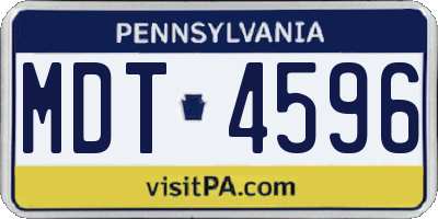 PA license plate MDT4596