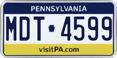 PA license plate MDT4599