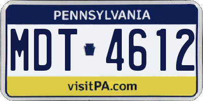 PA license plate MDT4612