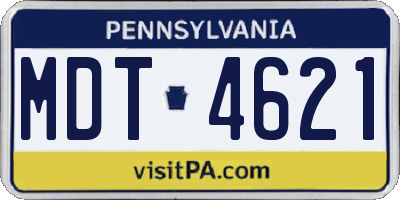 PA license plate MDT4621