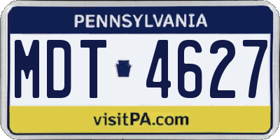 PA license plate MDT4627