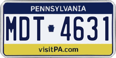 PA license plate MDT4631