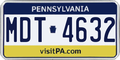 PA license plate MDT4632