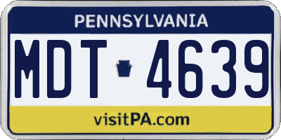 PA license plate MDT4639