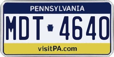 PA license plate MDT4640